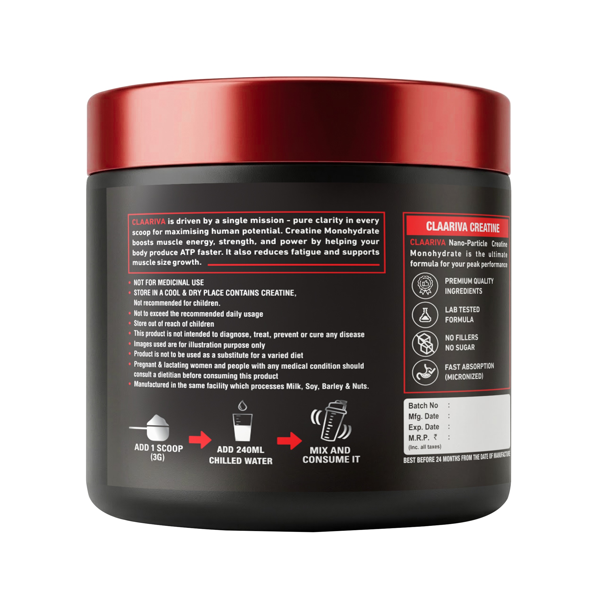 Claariva Creatine Monohydrate Pack Of 1
