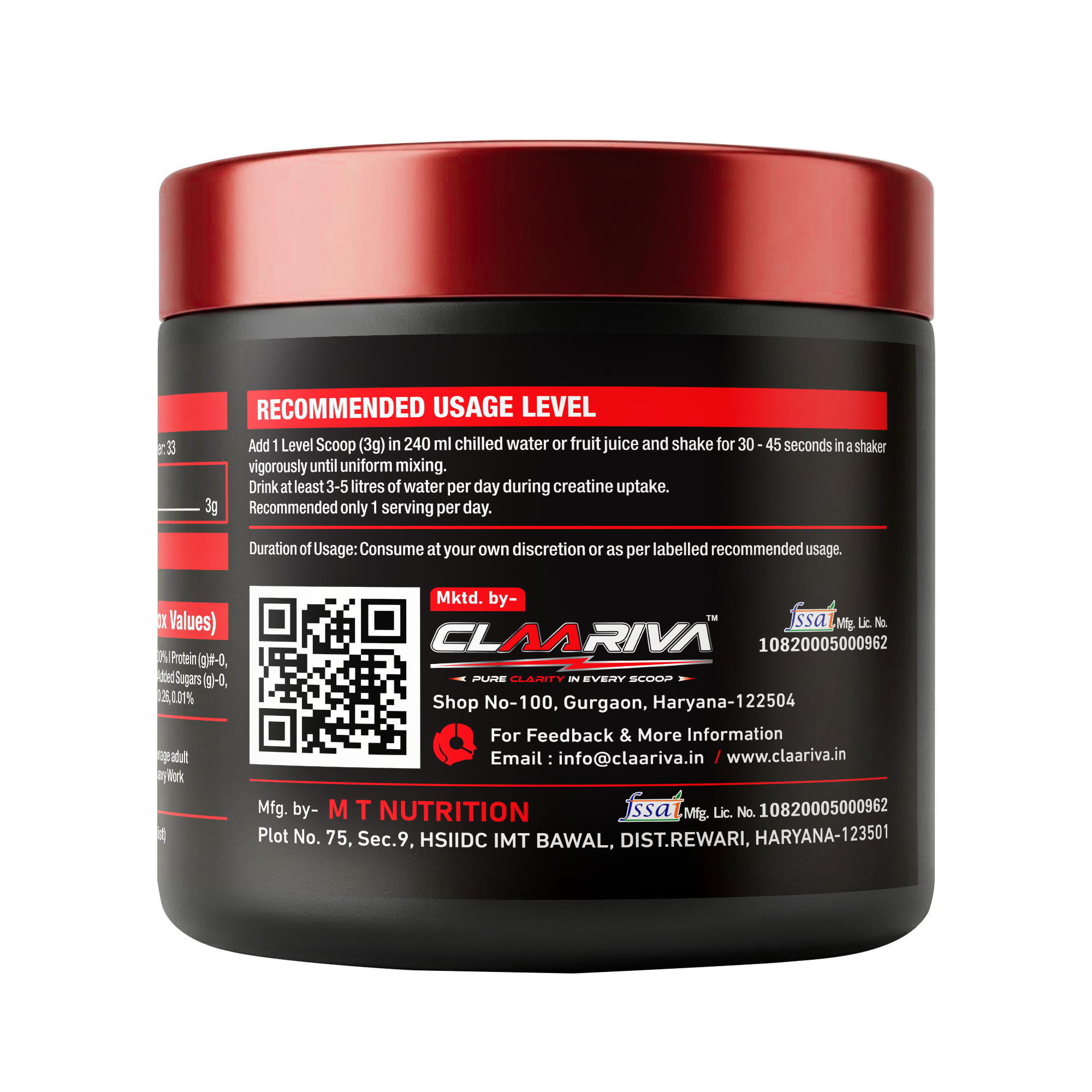 Claariva Creatine Monohydrate Pack Of 1