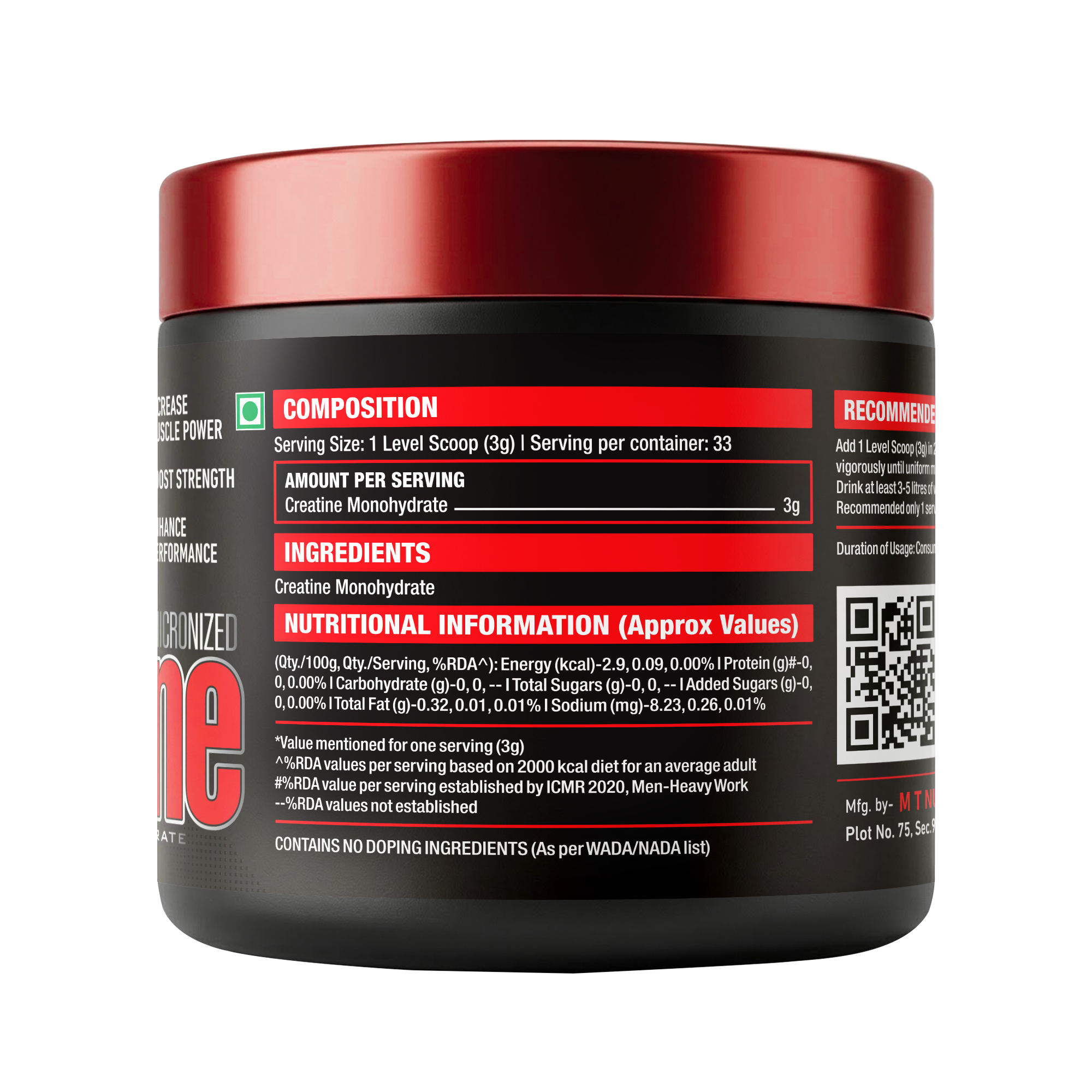 Claariva Creatine Monohydrate Pack Of 1